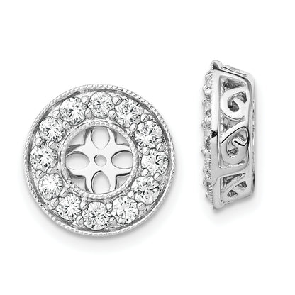 14K White Gold True Origin 1 Carat Lab Grown Diamond Vs D E F For 5 5.5mm Studs Earring Jackets