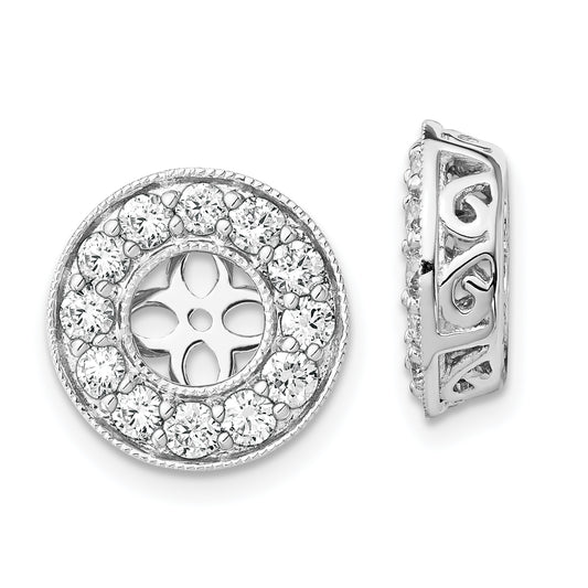 14K White Gold True Origin 1 Carat Lab Grown Diamond Vs D E F For 5 5.5mm Studs Earring Jackets