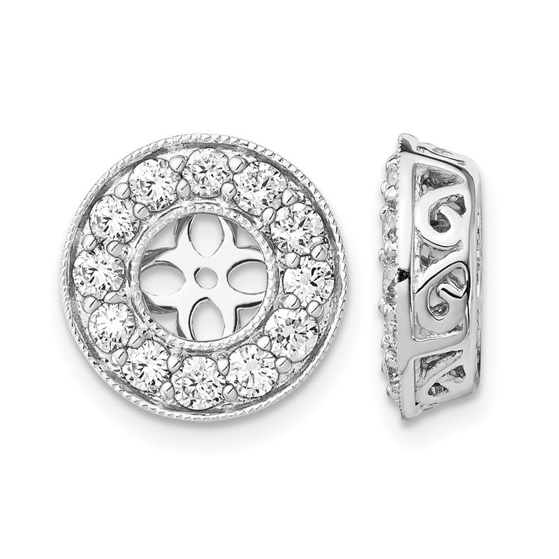 14K White Gold True Origin 1 Carat Lab Grown Diamond Vs D E F For 5 5.5mm Studs Earring Jackets