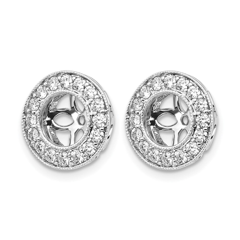 14K White Gold True Origin 1/2 Carat Lab Grown Diamond Vs D E F For 5.5 6mm Studs Earring Jackets