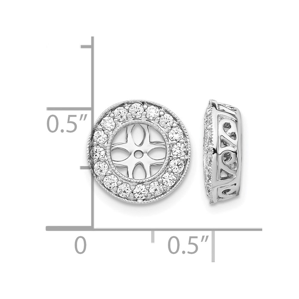 14K White Gold True Origin 1/2 Carat Lab Grown Diamond Vs D E F For 5.5 6mm Studs Earring Jackets
