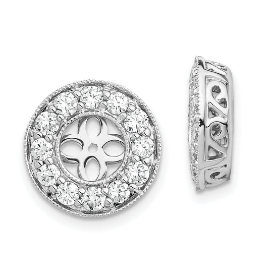 14K White Gold True Origin 1 Carat Lab Grown Diamond Vs D E F For 5.5 6mm Studs Earring Jackets