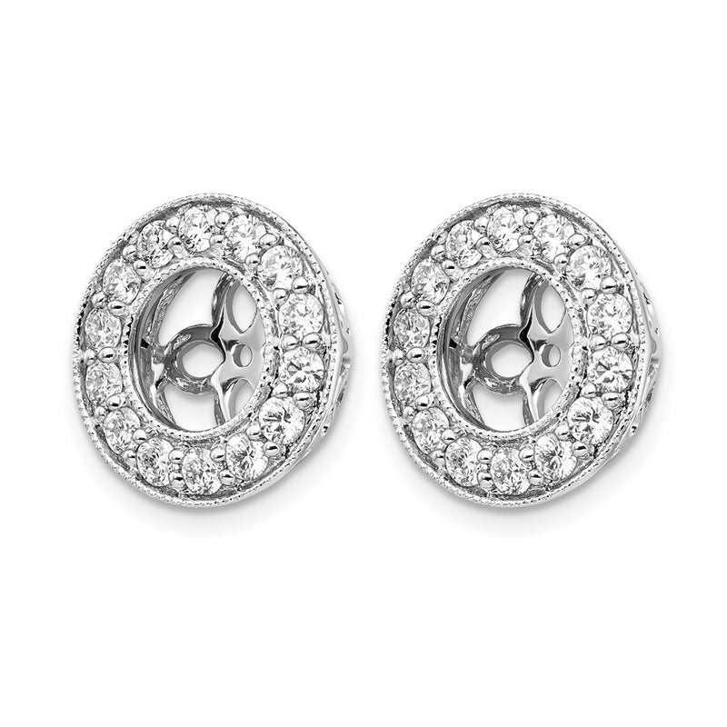 14K White Gold True Origin 1 Carat Lab Grown Diamond Vs D E F For 6 6.5mm Studs Earring Jackets