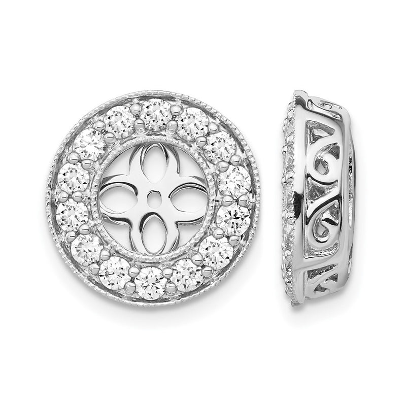 14K White Gold True Origin 1 Carat Lab Grown Diamond Vs D E F For 6 6.5mm Studs Earring Jackets