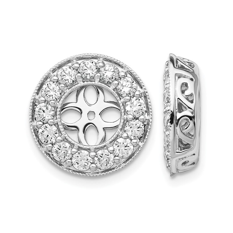 14K White Gold True Origin 1 1/4Carat Lab Grown Diamond Vs D E F For 6 6.5 mm Studs Earring Jackets