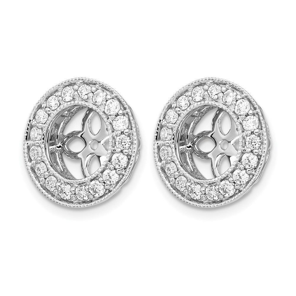 14K White Gold True Origin 1/2 Carat Lab Grown Diamond Vs D E F For 6.5 7mm Studs Earring Jackets