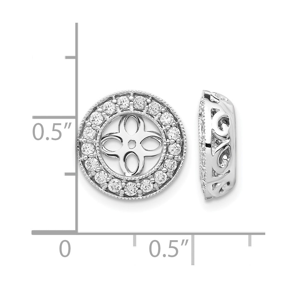 14K White Gold True Origin 1/2 Carat Lab Grown Diamond Vs D E F For 6.5 7mm Studs Earring Jackets