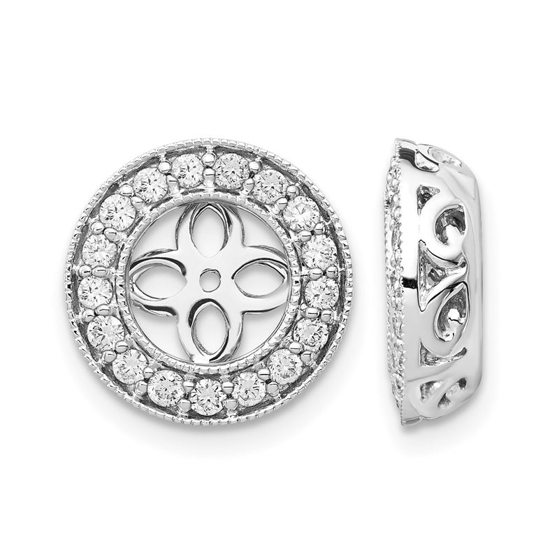 14K White Gold True Origin 1/2 Carat Lab Grown Diamond Vs D E F For 6.5 7mm Studs Earring Jackets