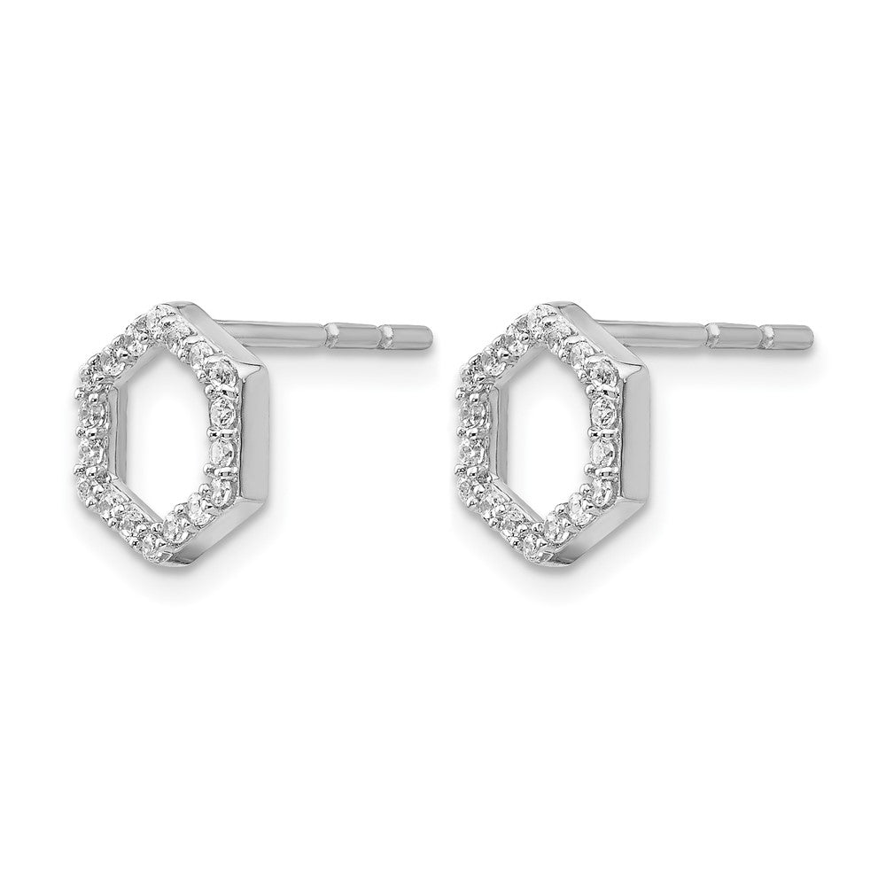 14K White Gold True Origin 1/5 Carat Lab Grown Diamond Vs Def Hexagon Post Earrings