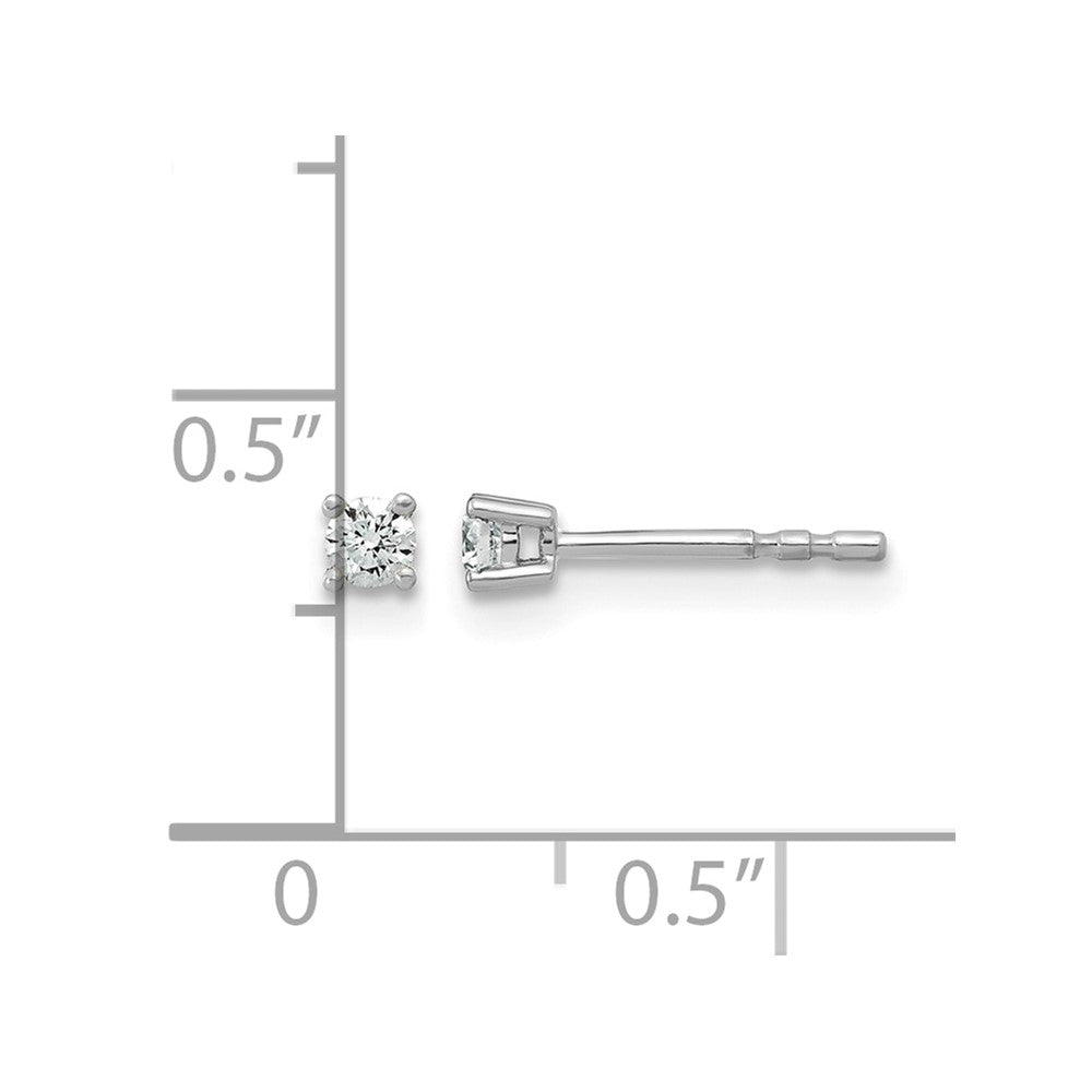 14k White Gold 1/10 ctw Lab Grown Diamond VS/SI+ G+ Round 4 Prong Heavy Wt. Stud Earrings
