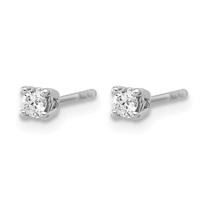 14k White Gold 1/6 ctw Lab Grown Diamond VS/SI+ G+ Round 4 Prong Heavy Wt. Stud Earrings