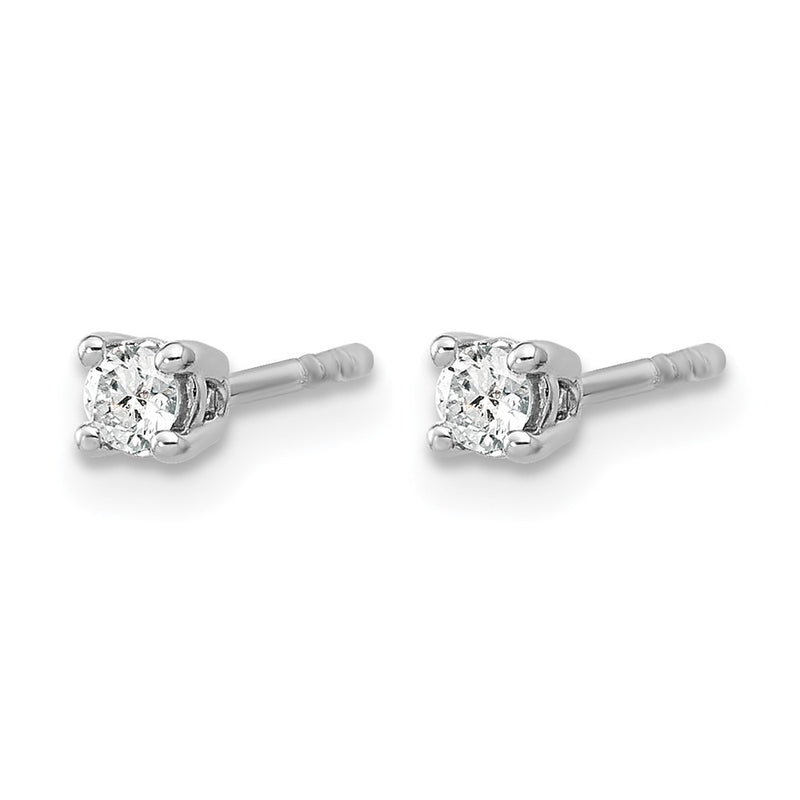 14k White Gold 1/6 ctw Lab Grown Diamond VS/SI+ G+ Round 4 Prong Heavy Wt. Stud Earrings