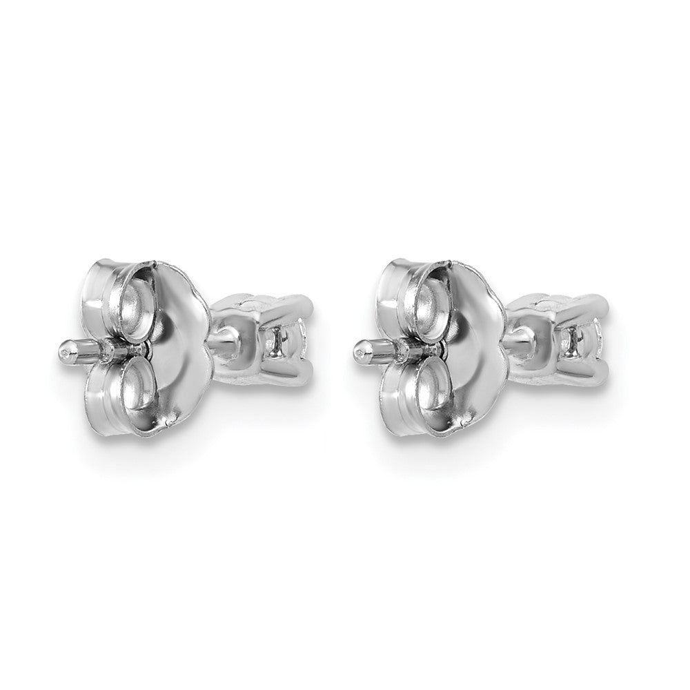 14K White Gold 1/5 Ctw Lab Grown Diamond Vs+ F+ Round 4 Prong Heavy Wt. Stud Earrings