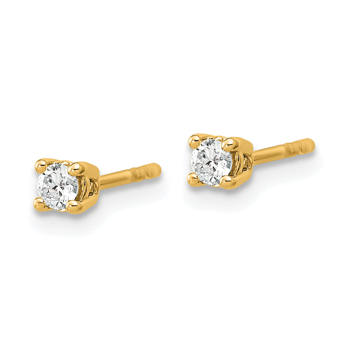 14k Yellow Gold 1/5 ctw Lab Grown Diamond VS/SI+ G+ Round 4 Prong Heavy Wt. Stud Earrings