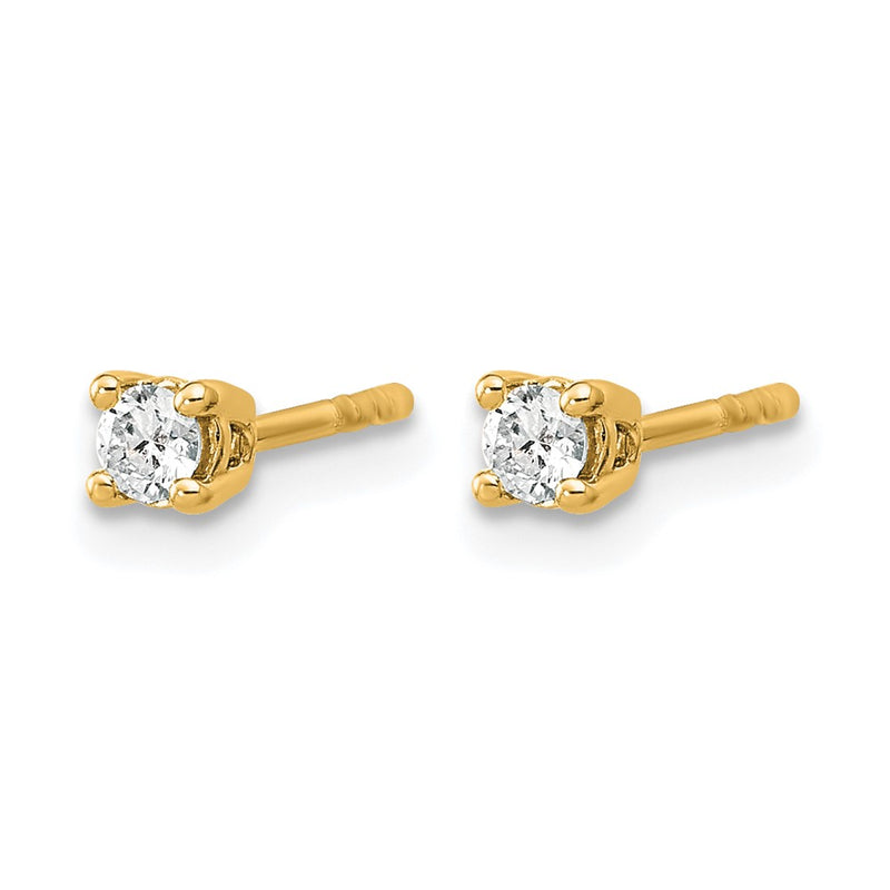 14k Yellow Gold 1/5 ctw Lab Grown Diamond VS/SI+ G+ Round 4 Prong Heavy Wt. Stud Earrings