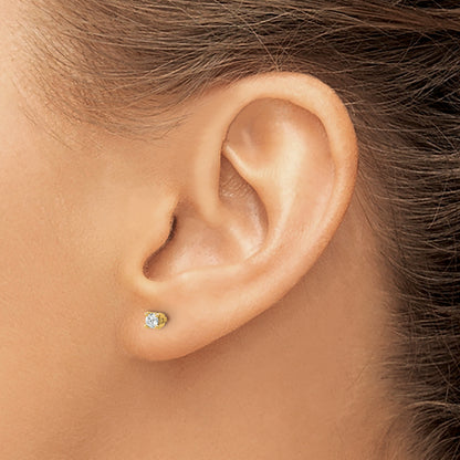14k Yellow Gold 1/5 ctw Lab Grown Diamond VS/SI+ G+ Round 4 Prong Heavy Wt. Stud Earrings