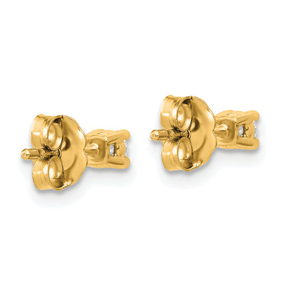 14k Yellow Gold 1/5 ctw Lab Grown Diamond VS/SI+ G+ Round 4 Prong Heavy Wt. Stud Earrings