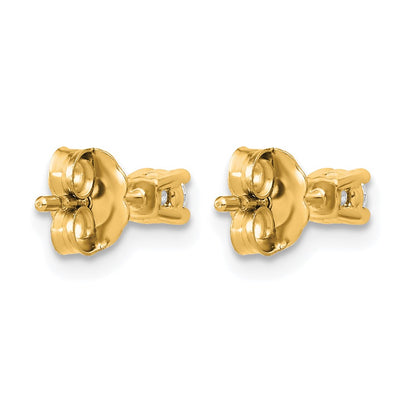 14K Yellow Gold 1/6 Ctw Lab Grown Diamond Vs+ F+ Round 4 Prong Heavy Wt. Stud Earrings