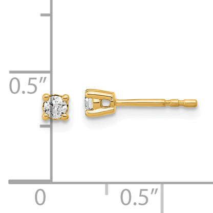 14k Yellow Gold 1/5 ctw Lab Grown Diamond VS/SI+ G+ Round 4 Prong Heavy Wt. Stud Earrings