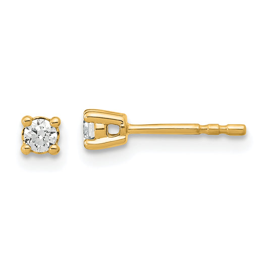 14k Yellow Gold 1/5 ctw Lab Grown Diamond VS/SI+ G+ Round 4 Prong Heavy Wt. Stud Earrings