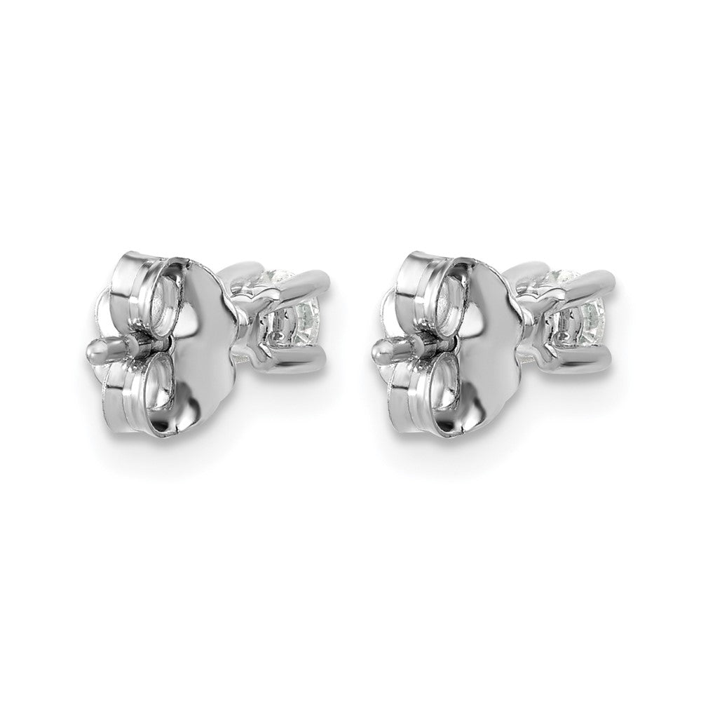 14K White Gold 1/5 Ctw Lab Grown Diamond Vs+ F+ Round 4 Prong Heavy Wt. Stud Earrings