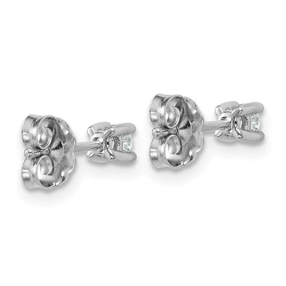10K White Gold Round 4-Prong .20Ct. Diamond Stud Earrings