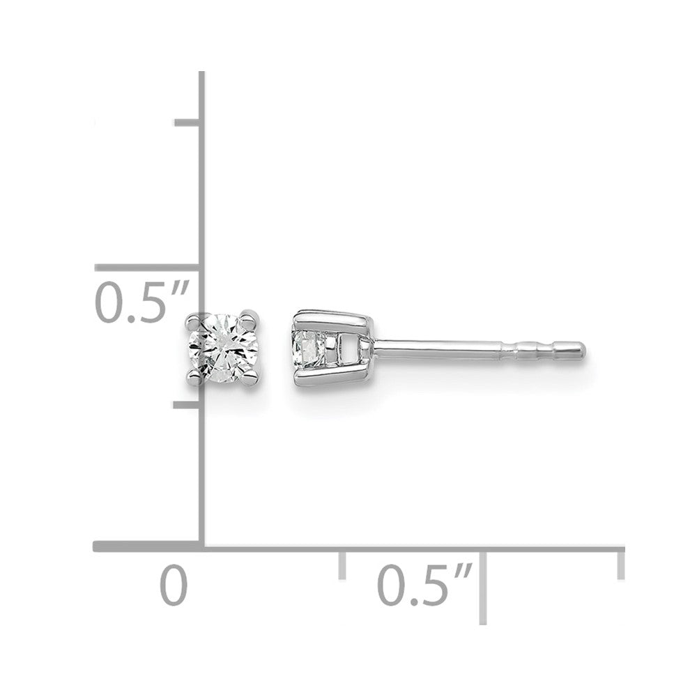 14K White Gold 1/5 Ctw Lab Grown Diamond Vs+ F+ Round 4 Prong Heavy Wt. Stud Earrings