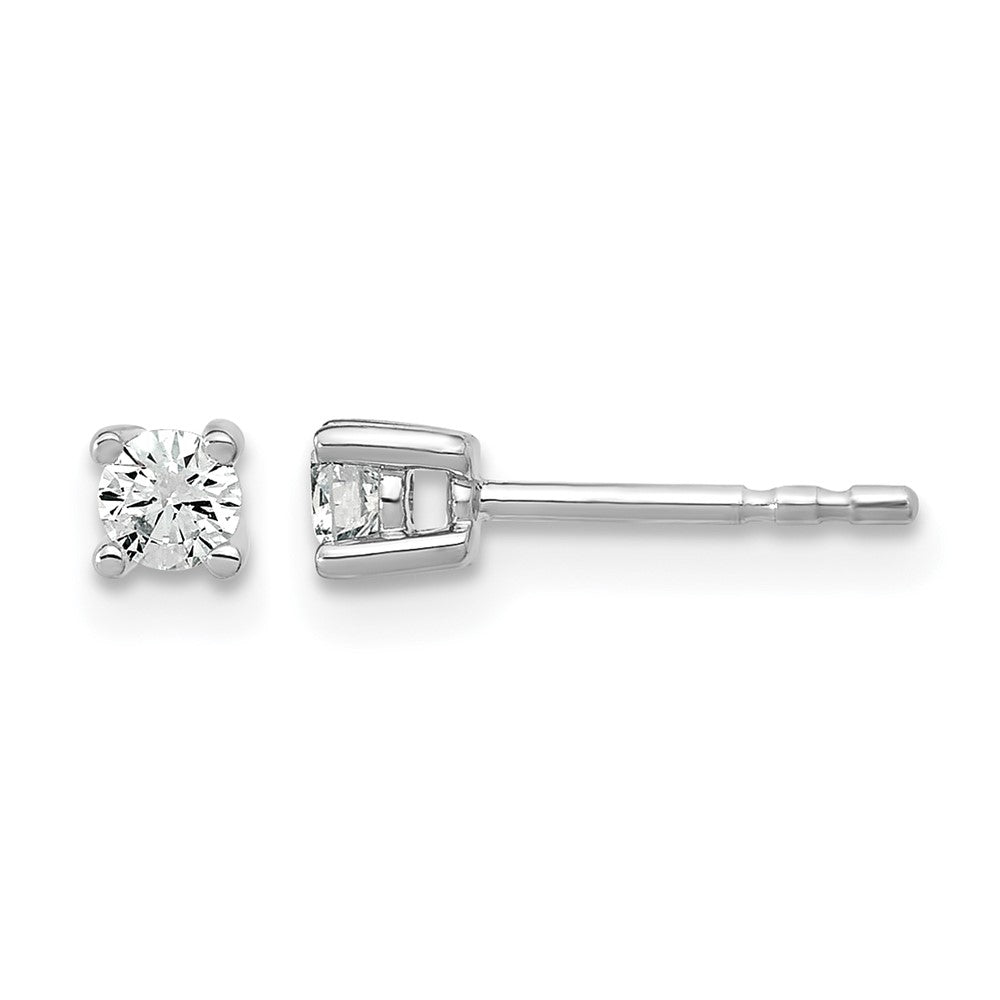 14K White Gold 1/5 Ctw Lab Grown Diamond Vs+ F+ Round 4 Prong Heavy Wt. Stud Earrings
