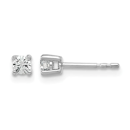 14K White Gold 1/5 Ctw Lab Grown Diamond Vs+ F+ Round 4 Prong Heavy Wt. Stud Earrings