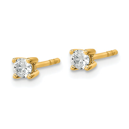 10K Yellow Gold Round 4-Prong .20Ct. Diamond Stud Earrings