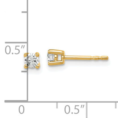 10K Yellow Gold Round 4-Prong .20Ct. Diamond Stud Earrings