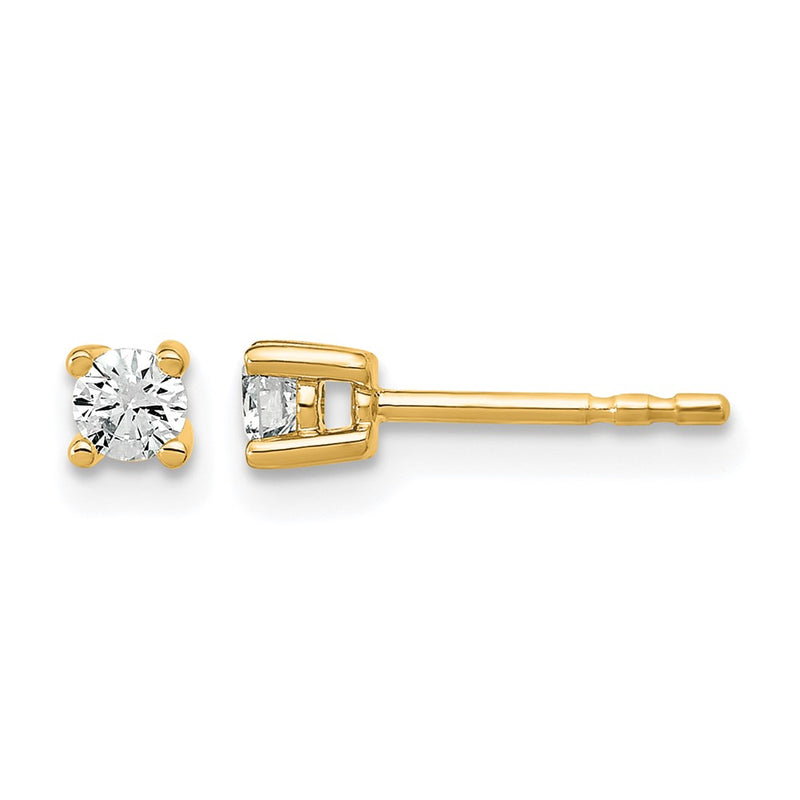 10K Yellow Gold Round 4-Prong .20Ct. Diamond Stud Earrings