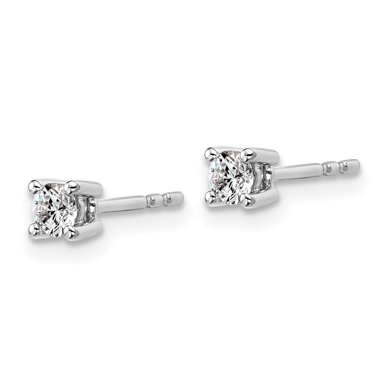 10K White Gold Round 4-Prong .25Ct. Diamond Stud Earrings