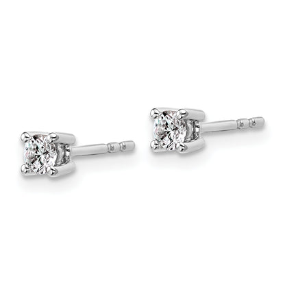10K White Gold Round 4-Prong .25Ct. Diamond Stud Earrings
