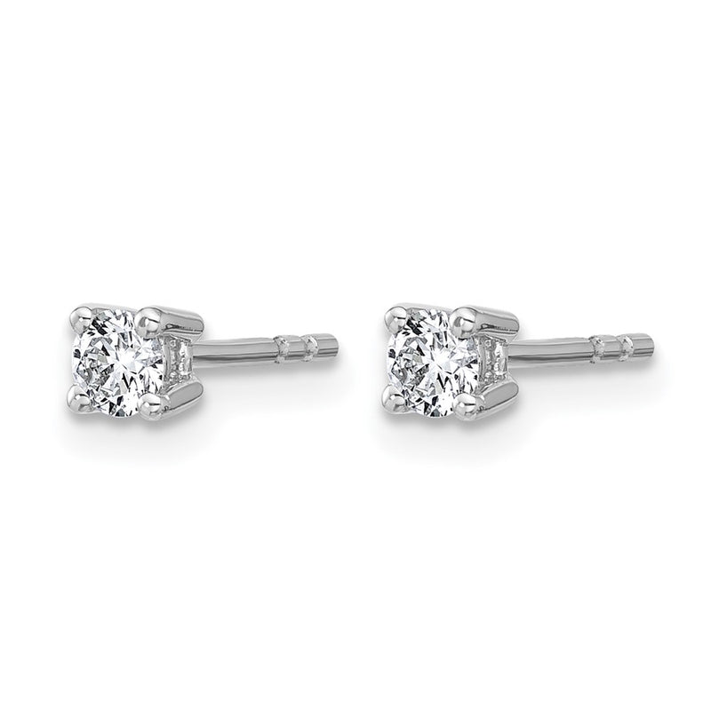 14k White Gold 1/4 ctw Certified Lab Grown Diamond VS/SI+ G+ Round 4 Prong Heavy Wt. Stud Earrings