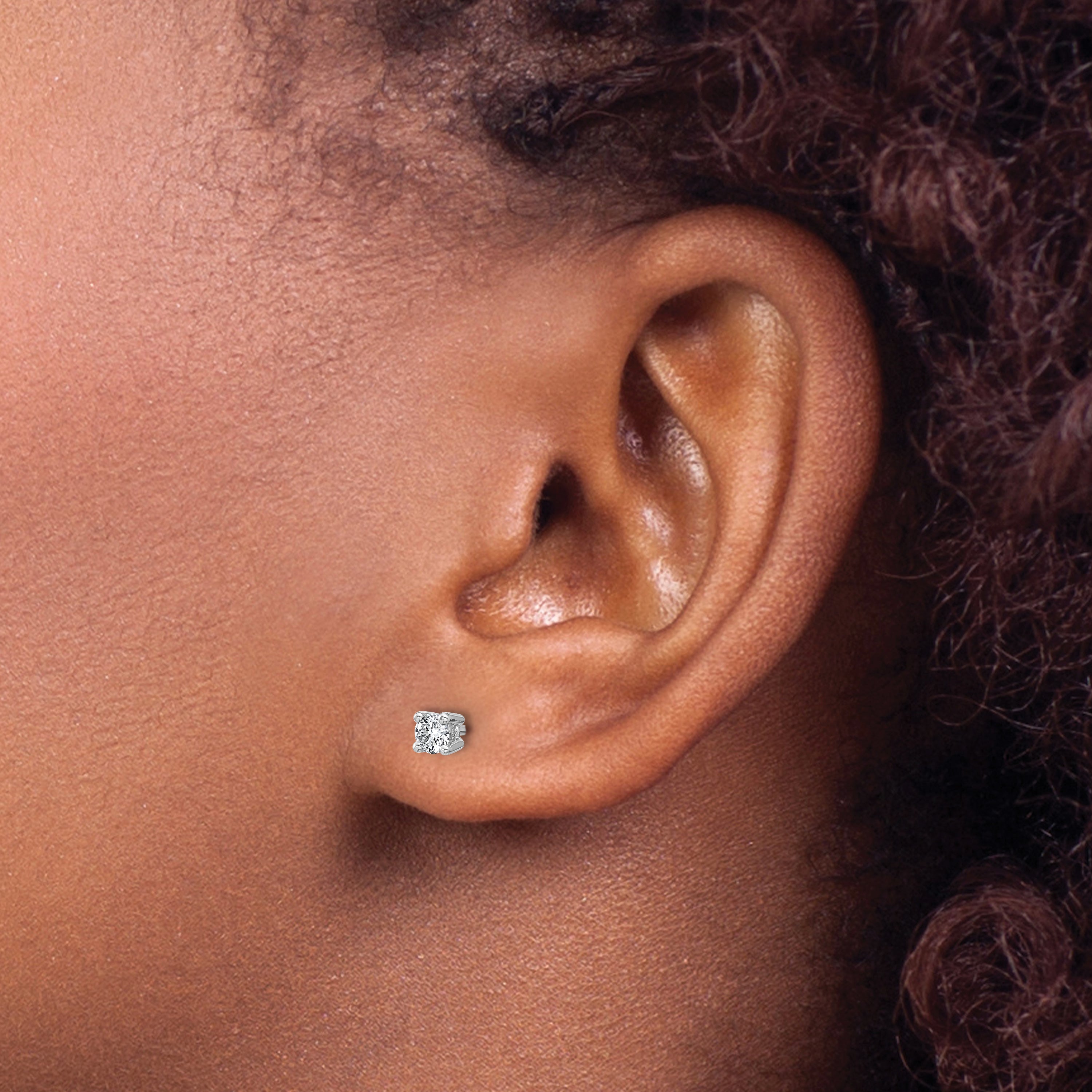 10K White Gold Round 4-Prong .25Ct. Diamond Stud Earrings