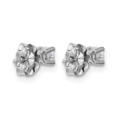 10K White Gold Round 4-Prong .25Ct. Diamond Stud Earrings