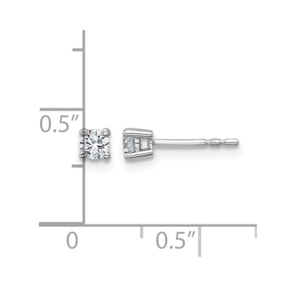 10K White Gold Round 4-Prong .25Ct. Diamond Stud Earrings
