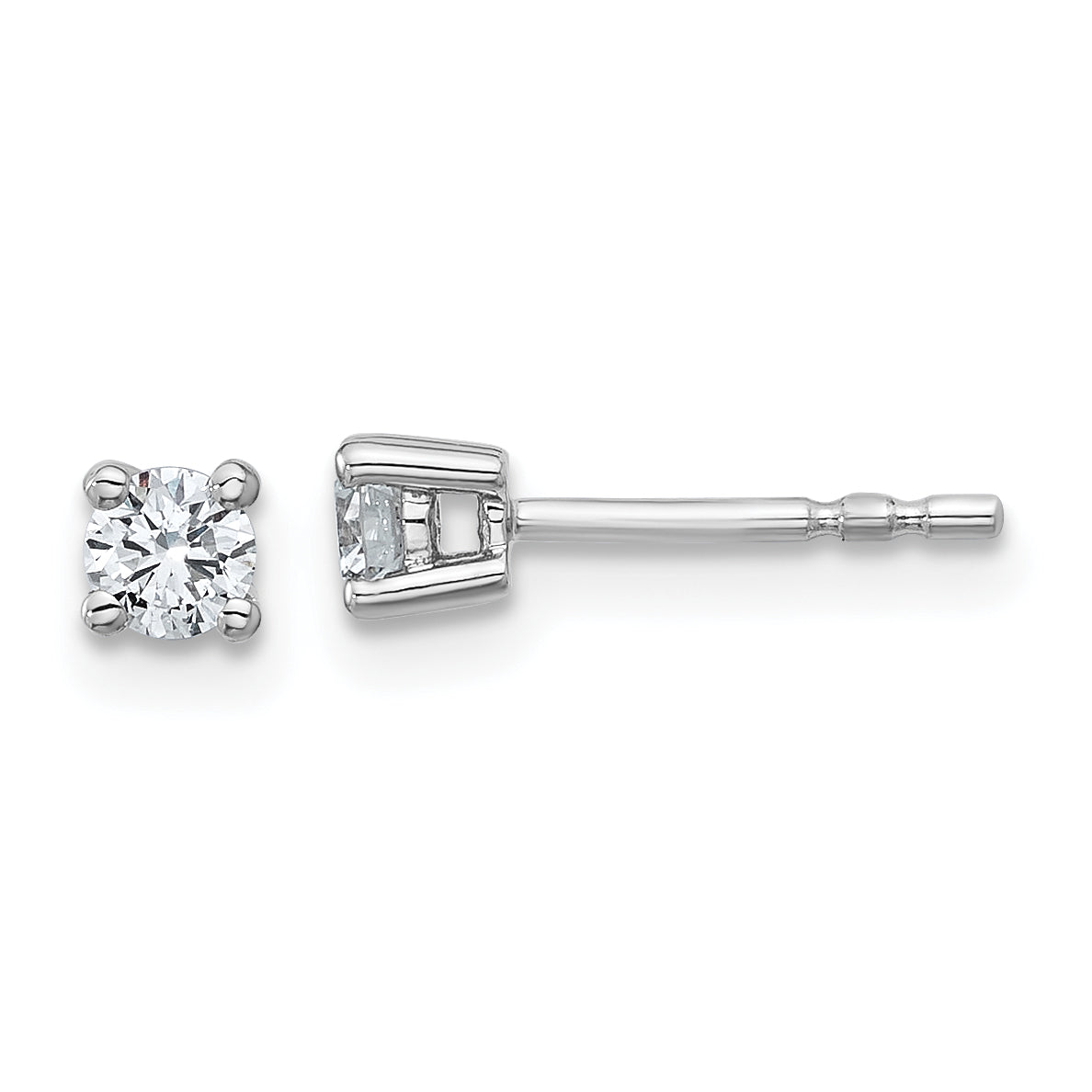 10K White Gold Round 4-Prong .25Ct. Diamond Stud Earrings