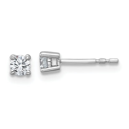 10K White Gold Round 4-Prong .25Ct. Diamond Stud Earrings