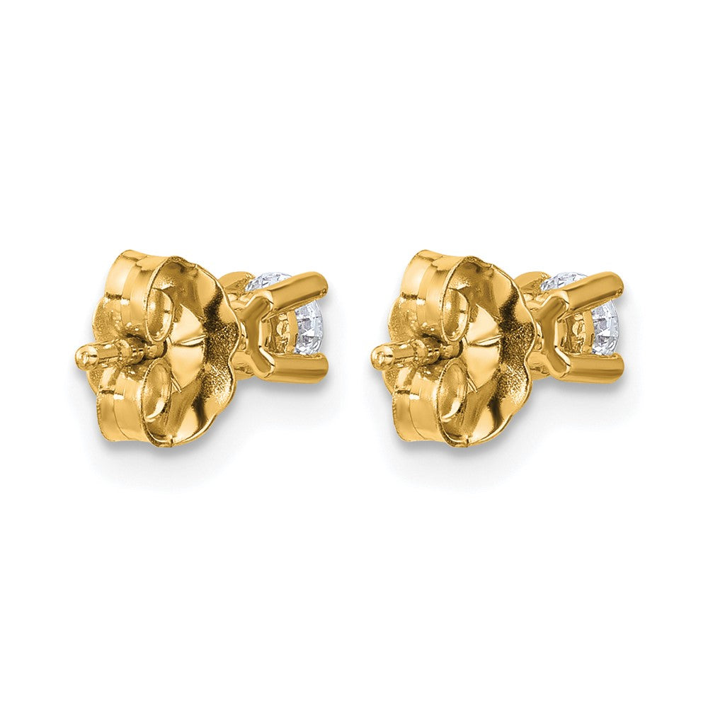 14K Yellow Gold 1/4 Ctw Lab Grown Diamond Vs+ F+ Round 4 Prong Heavy Wt. Stud Earrings