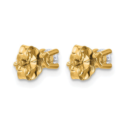14K Yellow Gold 1/4 Ctw Lab Grown Diamond Vs+ F+ Round 4 Prong Heavy Wt. Stud Earrings