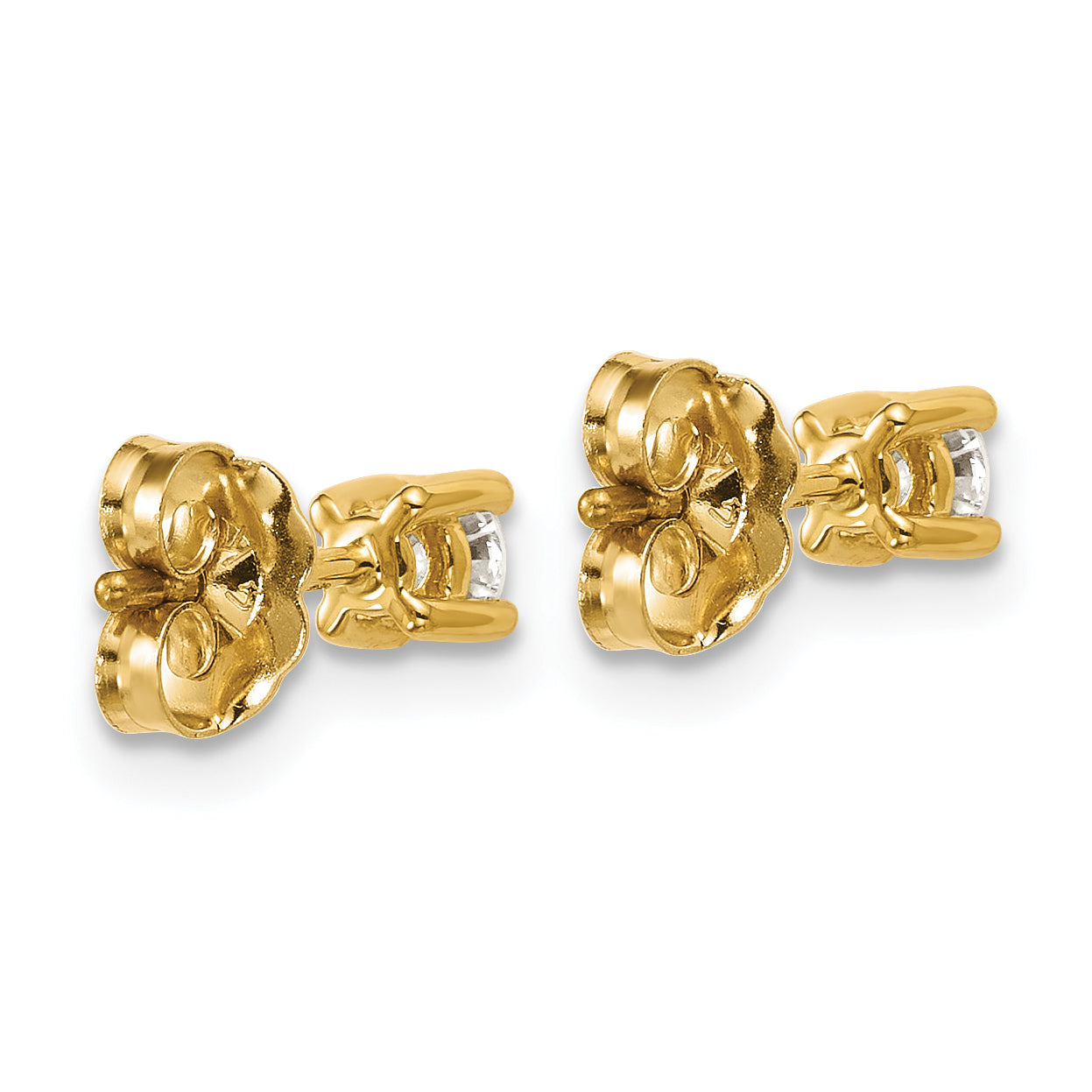 10K Yellow Gold Round 4-Prong .25Ct. Diamond Stud Earrings
