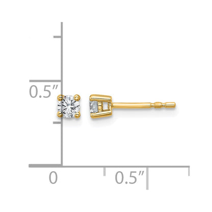 14k Yellow Gold 1/4 ctw Lab Grown Diamond VS/SI+ G+ Round 4 Prong Heavy Wt. Stud Earrings