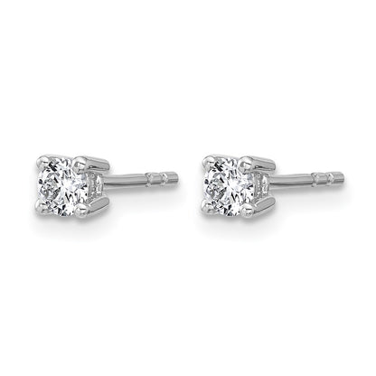 10K White Gold Round 4-Prong .33Ct. Diamond Stud Earrings