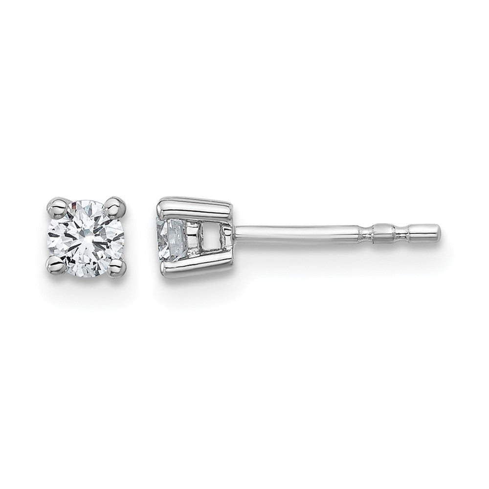 14K White Gold 1/3 Ctw Lab Grown Diamond Vs+ F+ Round 4 Prong Heavy Wt. Stud Earrings