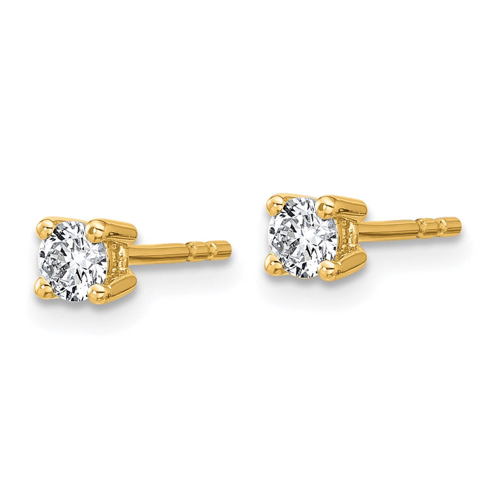 14k Yellow Gold 1/3 Ct. Certified Lab Grown Diamond VS/SI+ G+ Round Four Prong Stud Post Earrings