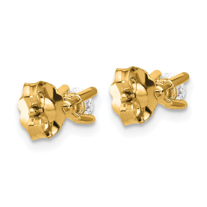 14k Yellow Gold 1/3 Ct. Certified Lab Grown Diamond VS/SI+ G+ Round Four Prong Stud Post Earrings