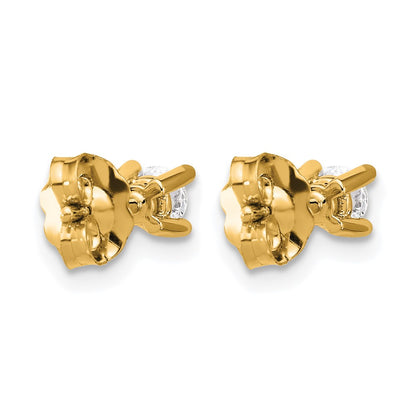 14K Yellow Gold 1/3 Ctw Lab Grown Diamond Vs+ F+ Round 4 Prong Heavy Wt. Stud Earrings