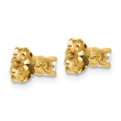 10K Yellow Gold Round 4-Prong .33Ct. Diamond Stud Earrings